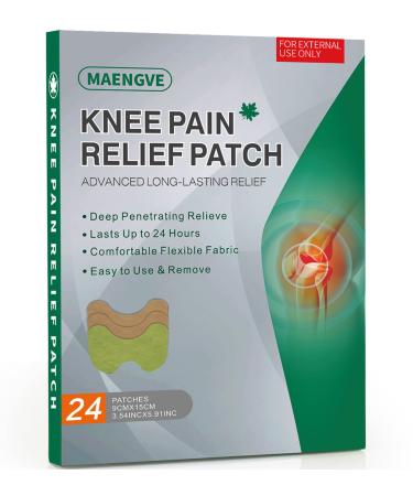 Pain Relief Patches, Herbal Plaster Knee Pain Patches Paste for Relief Joint Pain Neck Shoulder Muscle Soreness, Long Lasting Warming Knee Patch (24pcs) 24 Pcs