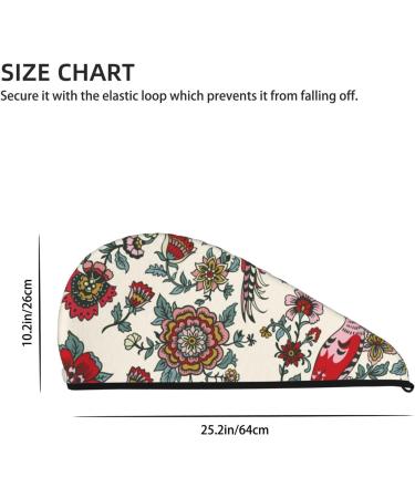 Dark Enchanted Flowers & Birds Microfiber Hair Towel - Soft Super Absorbent Coral Velvet Wrap for Long Curly & Thick Hair - Quick Dry Cap for Women - Buy Online on GoSupps.com