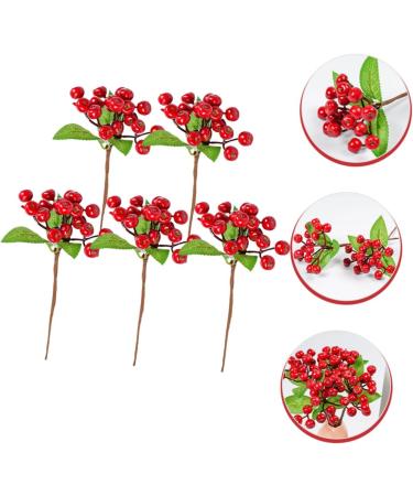 ABOOFAN 20 Pcs Red Berries Red Berry Twig Holly Berry Picks Christmas Berry Picks Branch Holly Berries Branch Wreath Fake Berry Artificial Red Berry Stems Household Decorations Foam - Buy Online on GoSupps.com