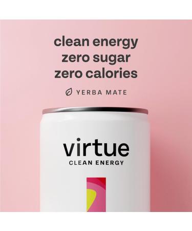 Refresh Brands Ltd Virtue Clean Energy Yerba Mate Natural Energy Drink No Sugar No Calories 12x250 ml Strawberry & Lime - Buy Online on GoSupps.com