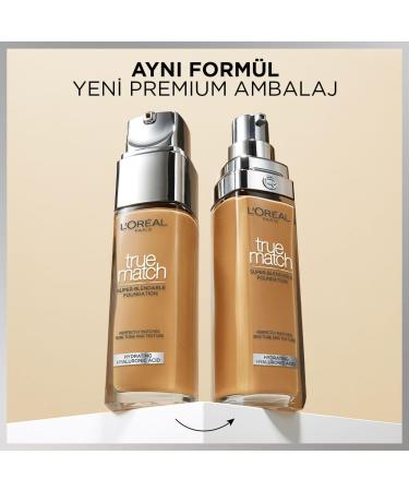 L'Or al Paris True Match Liquid Foundation Skincare Infused With Hyaluronic Acid SPF 17 Available in 40 Shades Cool Shade 3 R/3 C 30 ml - Buy Online on GoSupps.com