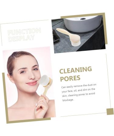 Housoutil Face Brush Handheld Face Scrubbers Manual Facial Brush Handheld Face Wash Brush Silicone Facial Brush Face Wash Brush for Pore Cleansing Silica Gel Miss Washing Device Long Handle - Buy Online on GoSupps.com