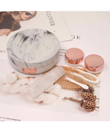 Honbay Marble Contact Lens Case with Mirror - Round (Rose Gold) - Buy Online on GoSupps.com