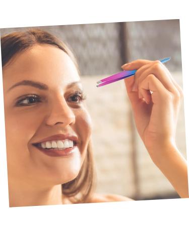FOMIYES Stainless Steel Eyebrow Tools Travel Eyebrow Clamp Eyebrow for Women Beauty Tool Eyebrow Tweezer with Brush Eyebrow with Brush Eyebrow Clip Miss 2 in 1 12.00X1.00X0.80CM Colorful - Buy Online on GoSupps.com