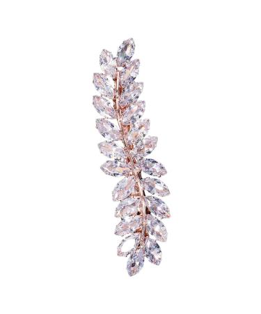 minkissy 1pc Half up Hair Clip Girl Zircon Hairpin Leaf Hair Barrettes Hair Comb Decorative Hair Pins Bridal Flower Comb Flower Hair Decor Stylish Hairpin Flowers Rhinestones Bride
