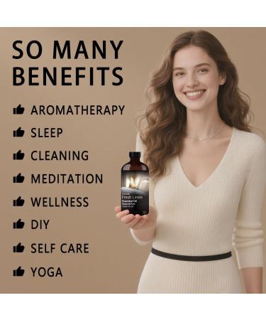 Fresh Linen Essential Oil and Chamomile Essential Oil 4 Fl Oz 120ML for Diffuser Humidifier Yoga Cleaning DIY Candle Soap Making Perfume Gift for Women Essential Oils - Buy Online on GoSupps.com