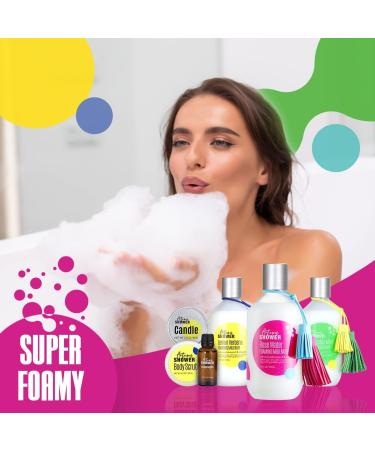 Autumn Shower Bubble Bath Set | Rose Water, Lemon & Eucalyptus Mint | Milk Bath, Essential Oil Candle, Body Scrub | Natural Bubble Bath for Kids & Adults with Epsom Salt - 6 Pack - Buy Online on GoSupps.com