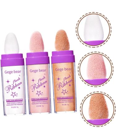 POPETPOP 3pcs Highlight Pat Powder Face Powder Loose Glitter Makeup Glitter for Hair and Body Brighten Voss 13.5x3.3cm Assorted Color - Buy Online on GoSupps.com