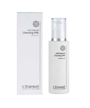 Cinere 100% Natural Cleansing Milk 150ml | Makeup Remover | Milk Cleanser for Combination Skin | Hydrating and Smoothing Cleansing Milk | Gentle Cleanser