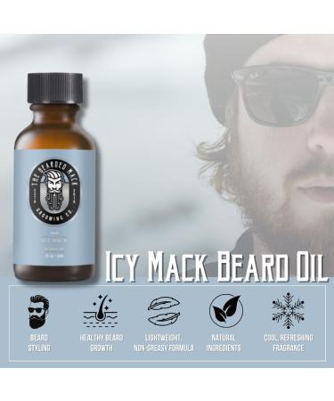 Bearded Mack Premium Beard Oil - The Icy Mack | Peppermint Eucalyptus & Tea Tree | Softens Reduces Itch & Promotes Growth | Handcrafted in the USA 1 oz - International Shipping Available - Buy Online on GoSupps.com