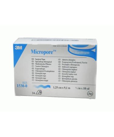 3M Micropore Paper Tape - White 1/2" Wide - 6 Rolls