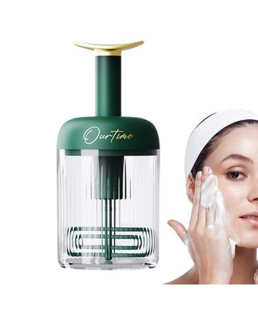 Cleanser Foamer - Type Rotating Facial Cleanser Foaming Bottle Automatic Rebound Detachable Facial Cleansing Tools for Travel Household Fine Foam Deep Cleansing Green