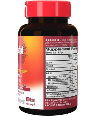 MegaRed Ultra Strength 1000mg Omega-3 Krill Oil Supplement with EPA/DHA Astaxanthin & Phospholipids No Fish Oil Aftertaste Supports Heart Brain Joint and Eye Health 60 Count Softgels (3 Pack) - Buy Online on GoSupps.com