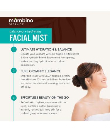 Mambino Organics Hydrating Facial Mist & Toner Organic Rose Water Face Mist with Cucumber Vegan Facial Spray for Sensitive Skin Cruelty-Free Skincare 4 fl oz 2 Pack Rose 4 Fl Oz (Pack of 2) - Buy Online on GoSupps.com