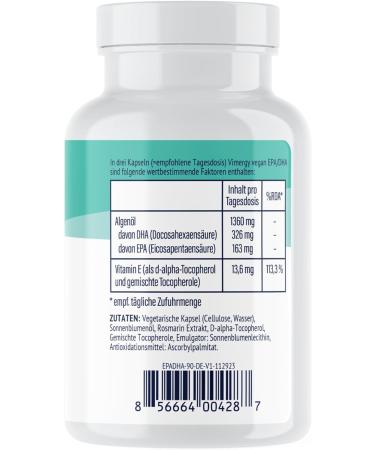 Vergy Vegan EPA DHA - Omega 3 Algae Oil Capsules (90 pcs) | Gelatin-Free Gluten-Free Kosher - Buy Online on GoSupps.com