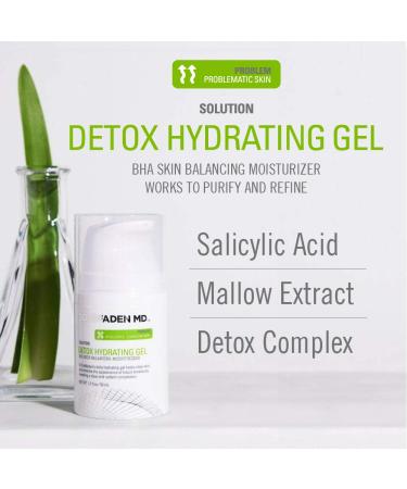 GOLDFADEN MD Detox Hydrating Gel - BHA Treatment Moisturizer with Salicylic Acid & Mallow Extract for Oily Skin - 1.7 fl oz | Buy Internationally - Buy Online on GoSupps.com