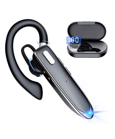 Bluetooth Headset Wireless Earpiece with MIC for Cell Phones 2022 New Hands-Free Wireless Headset 80H Talking Time with Charging Case Single Ear Bluetooth Earphone for Driving 530-2