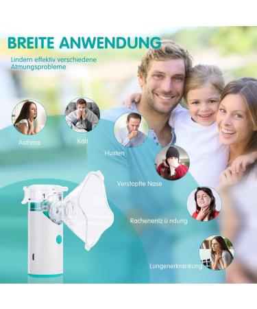 HithinkMed Ultrasound Inhalation Device for Kids & Adults | Baby Inhalation Mesh Nebulizer with Masks & Mouthpiece (Green) - International Shipping Available - Buy Online on GoSupps.com