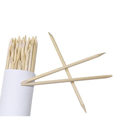 Mini Skater 50 Pcs Orange Wood Nail Sticks Double Sided Cuticle Pusher Manicure Pedicure Tool - Buy Online on GoSupps.com