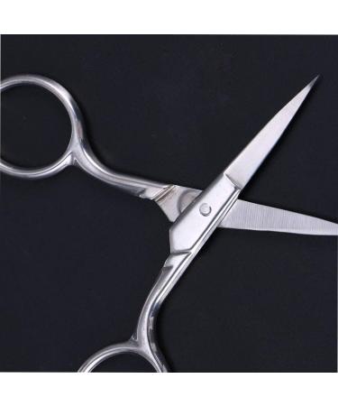 Heallily 2pcs Eyebrow Scissors Stainless Steel Facial Hair Trimmer Scissors with Sharp Edge Blades for Men Women Eyelashes Moustache Nose Hair Beard Silver  - Buy Online on GoSupps.com