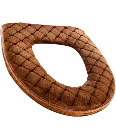 Eioflia Soft Toilet Seat Cover Pad | Washable & Warmer with Zipper | Brown - Buy Online on GoSupps.com