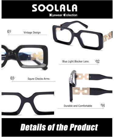 SOOLALA The Reading Glasses Company Blue Light Blocking Womens Reading Glasses Black 0.0 x - Buy Online on GoSupps.com