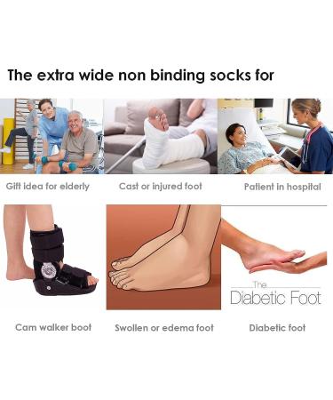 CIRZUEX Extra Wide Diabetic Socks for Swollen Feet | Bariatric, Neuropathy, Medical Cast Sock | Non-Binding White Socks - Women Men (W/CALF01) - Buy Online on GoSupps.com