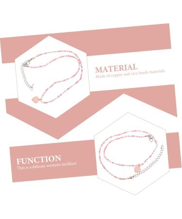 OFFSCH Colorful Heart Pendant Ladies Necklaces Bridal Necklace Beads Necklace Heart-Shaped Accessories Miss As Shown 5 49X2CM - Buy Online on GoSupps.com