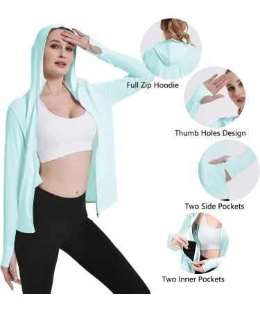 Qualidyne Women's UPF 50+ Sun Protection Hoodie Jacket - Blue, Medium - Buy Online on GoSupps.com