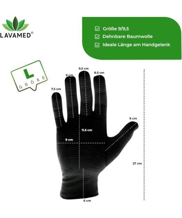 Buy Lavamed Dermatest Extra Soft Cotton Gloves - 100% Jersey Black Twist Gloves | Premium Cosmetic Gloves for International Shipping - Buy Online on GoSupps.com