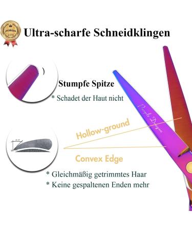 Professional Purple Dragon Hair Scissors Set - 5.5 Inch Iridescent Hairdressing Shears for Men & Women | Sharp Barber Tools for Beginners - Buy Online on GoSupps.com