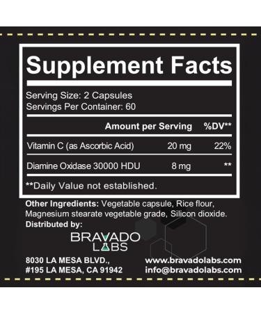 DAO Supplements Histamine Blocker Extra Potent 30 000 HDU DAO Enzyme Formula for Histamine Digest & Immune Support for Food-Related Histamine Intolerance - Daily Use - 120 caps. 120 Count (Pack of 1) - Buy Online on GoSupps.com
