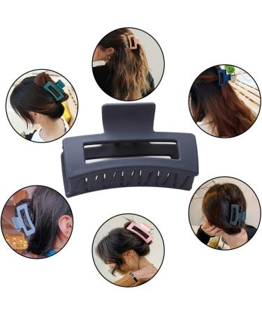 3-Piece French Design Hair Claw Clips - Non-Slip Rectangle Hair Clamps for Women & Girls - Multicolour - Buy Online on GoSupps.com