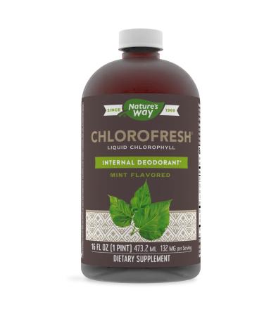 Nature's Way Chlorofresh, Liquid Chlorophyll Concentrate, Internal Deodorant*, Supports Detoxification Pathways*, Mint Flavored, 16 Fl. Oz
