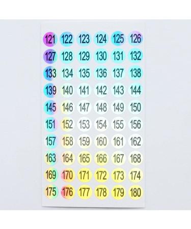10 Sheet Number Sticker Labels for Nail Polish | Color Lacquer Marking 1-180 | Manicure Tools NO. 121-180 - Buy Online on GoSupps.com