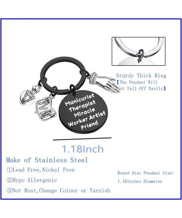 MYSOMY Manicurist Nail Tech Lanyard Manicurist Therapist Miracle Worker Artist Friend Keychain Clip for Nail Artist Beautician Nail Boss Cosmetology Gift for Her (black) - Buy Online on GoSupps.com