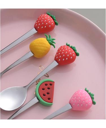Spoons Stainless Steel Fruit Spoon - Creative Tableware Dessert Spoons Sugar Ice Cream Teaspoon Set for Kitchen Dining Bar 6 Pieces Dinner Spoon (Color : D) - Buy Online on GoSupps.com