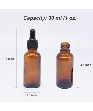 Boonhy 30ml Pipette Bottle Set - 6 Amber Glass Droppers for Essential Oils Aromatherapy & Perfume - Complete with Funnel & Labels - Buy Online on GoSupps.com
