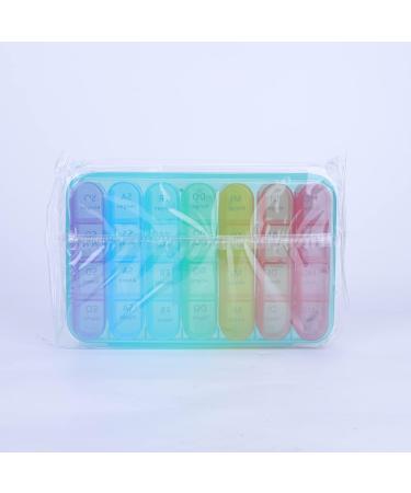 7-Day Pill Organizer with 4 Compartments - Large Portable Medication Box for Tablets | Removable Cyan Housing - Ideal for Daily Dosing - Buy Online on GoSupps.com