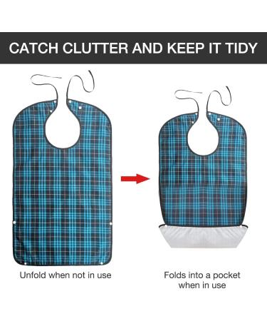 AVCXEC Waterproof Adult Bibs - 4 Pack Washable Bibs with Collecting Bowl for Seniors Disabled and Women - Buy Online on GoSupps.com