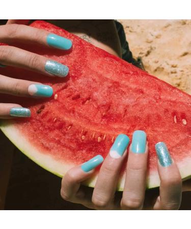 DANNI & TONI Sea Breeze Gel Nail Wraps Set - 28 Stickers, Salon-Quality Manicure Stickers with Sky-Blue Design - Buy Online on GoSupps.com