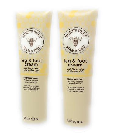 Burt's Bees Mama Bee Leg & Foot Cream Peppermint 3.38 Fl Oz - Pack of 2 | Moisturizing Leg & Foot Cream - Buy Online on GoSupps.com