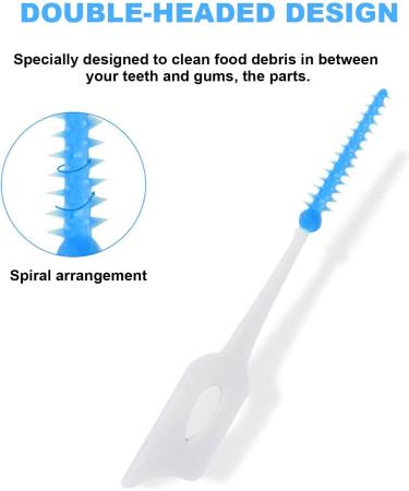 TSHAOUN 200 Interdental Brushes - Perfect for Tight Spaces | Portable Oral Care & Dental Floss Sticks (Blue) - Buy Online on GoSupps.com