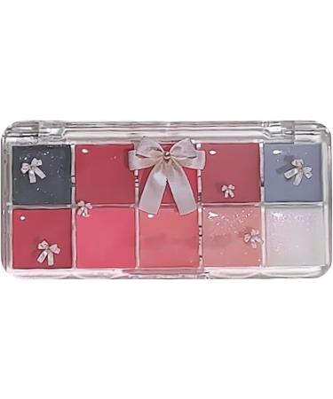 Maquillage Lippalette Ensemble De Palettes L vres | 10 Couleurs Teint es De Gloss L vres - Couleur De L vre Cosm tique Non Adh sive Gel e De Brillant Longs Et Teint e Pour L'anniversair 02 - Buy Online on GoSupps.com