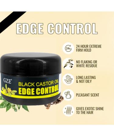 Black Castor Oil Extra Hold Gel for Braids Locs & Twists - Tame Frizz & Control Edges without Flaking - Hair Edge Booster with Coconut Oil for 4C Hair - Buy Online on GoSupps.com
