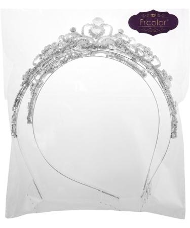 Frcolor 2 Pack Rhinestone Tiara Crown Headband for Wedding, Bridal, Birthday - Crystal Princess Tiara with Comb for Women and Girls - Buy Online on GoSupps.com