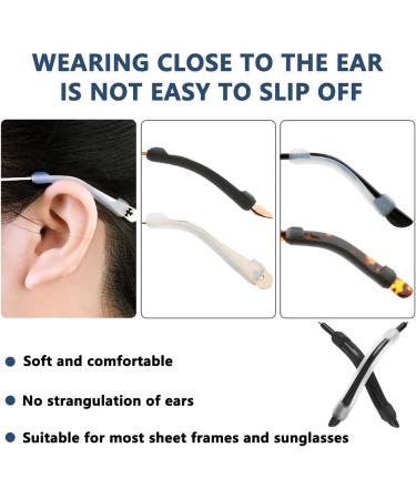6 Pairs Silicone Glasses Ear Pads & Hooks | Anti-Slip Ear Pillows for Comfort - Black & White - Buy Online on GoSupps.com