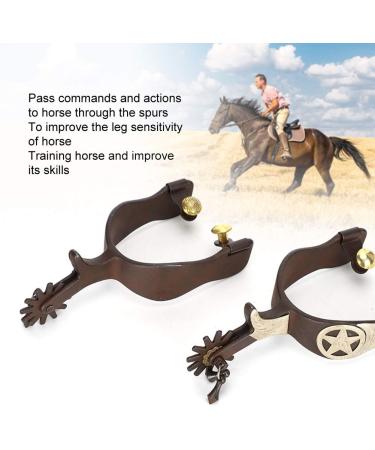 Horse Spurs Low Carbon Steel Horse Boot Spurs Decoration West Cowboy Style Horse Spurs for Riding - Buy Online on GoSupps.com