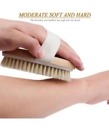 Premium Vegan Dry Body Brush | Natural Bristles Peeling Brush for Exfoliating Dead Skin Ideal for Bathing & Skincare - Buy Online on GoSupps.com