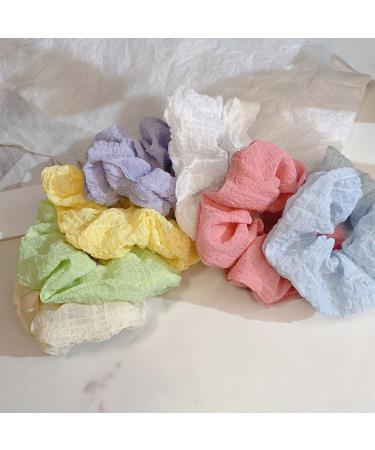 Polyester Plaid Scrunchies Fashion Elastic Hair Rubber Bands Hair Accessories Headwear Ponytail Holder(Light red) - Buy Online on GoSupps.com